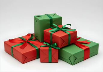 Fototapeta premium Red and green colorful gift wrap