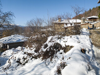 Winter view of Village of Leshten, Bulgaria