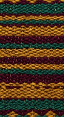 Obraz premium Vibrant multicolor woven textile background with yellow, green, and red stripes