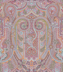 traditional indian floral paisley pattern design, fabric background