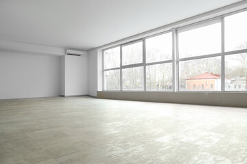 View of large window in big empty room