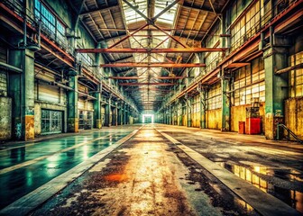 Fototapeta premium Vintage Factory Floor: Grainy Concrete Texture Stock Photo