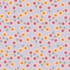 Elegant floral pattern in small hand draw flowers. Liberty style. Floral seamless background for fashion prints. Vintage print. Seamless vector texture. Spring bouquet.