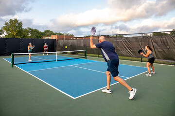 Male Pickleball Player Serving