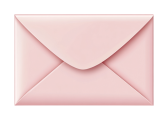 Sending love pink envelope design. Isolated on transparent background, png.