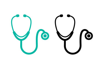 Stethoscope icon set
