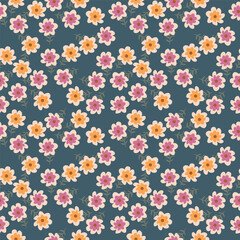 Elegant floral pattern in small hand draw flowers. Liberty style. Floral seamless background for fashion prints. Vintage print. Seamless vector texture. Spring bouquet.