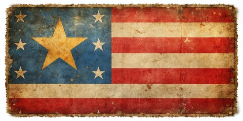 Vintage Historical Flag Illustration with High Depth of Field Texture