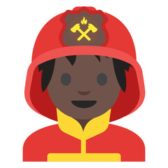 Fire Fighter Wearing Helmet Clipart Illustration | Fire Fighter in Uniform, Helmet and Tools Isolated on White Background