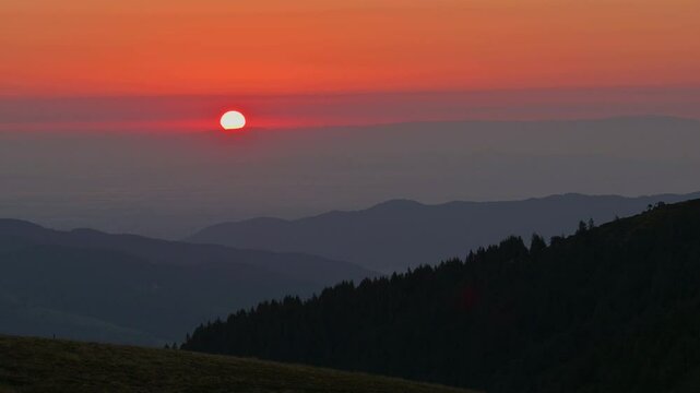 Sonnenaufgang, Bergkamm, Sommer, Hohneck, La Bresse, Vogesen, Elsass-Lothringen, Frankreich, Europa