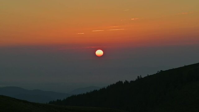 Sonnenaufgang, Bergkamm, Sommer, Hohneck, La Bresse, Vogesen, Elsass-Lothringen, Frankreich, Europa