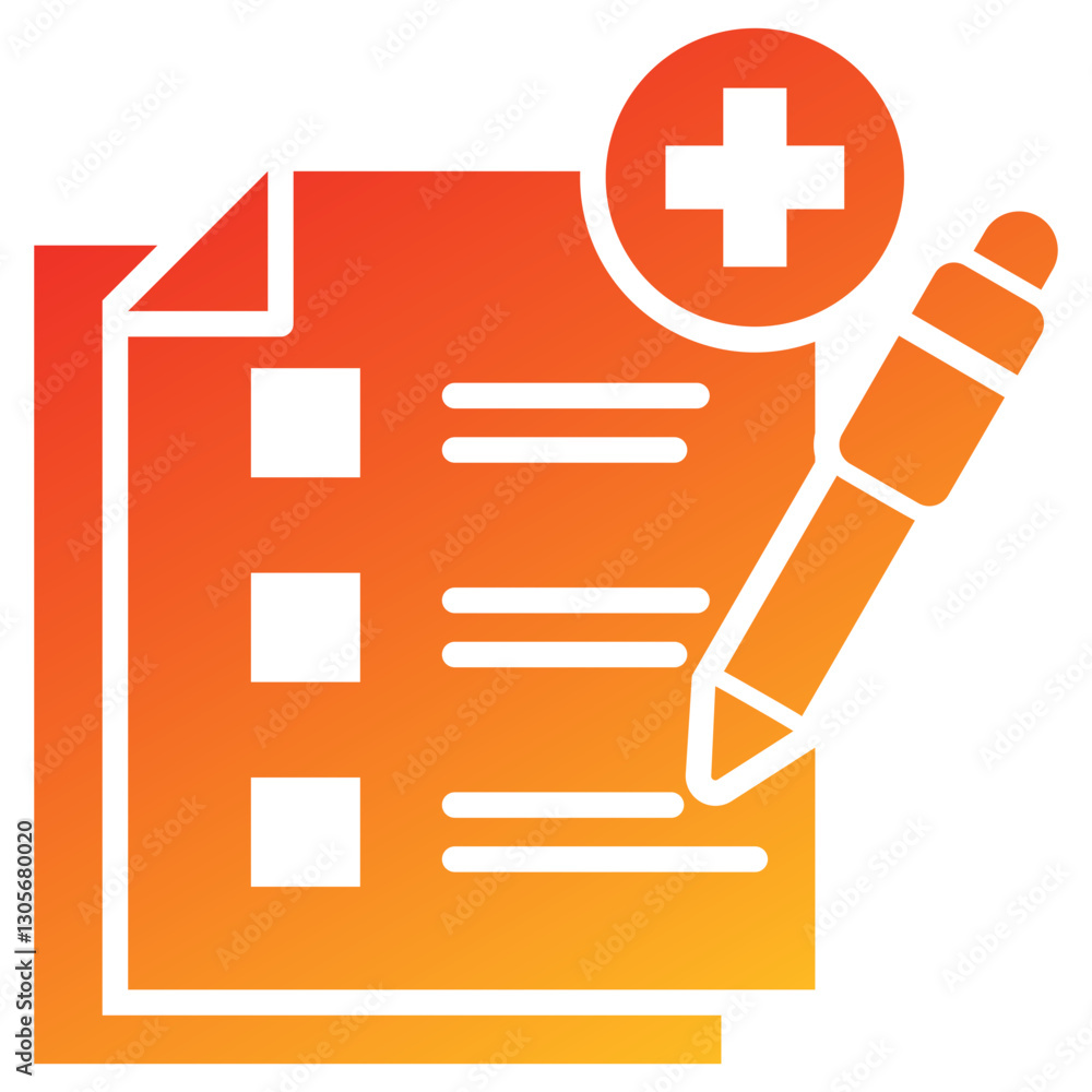 Poster Add Task Glyph Gradient Icon