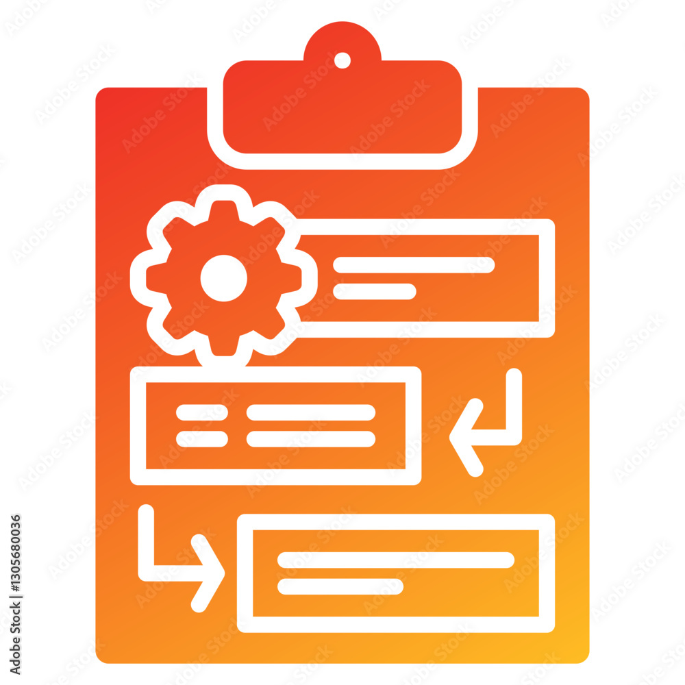 Poster Workflow Glyph Gradient Icon