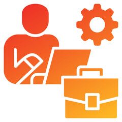 Worker Glyph Gradient Icon