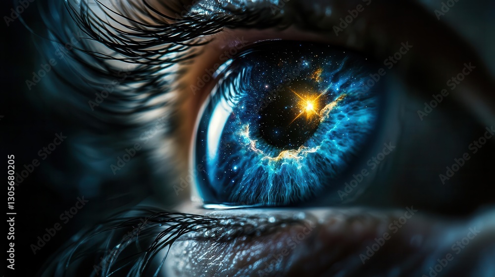 Canvas Prints beautiful cosmic eye with nebula reflections and starry universe in deep space exploration theme