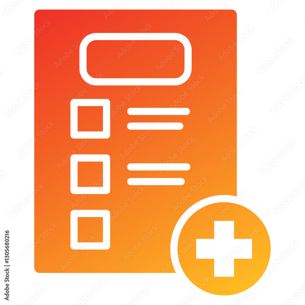 Poster add task glyph gradient icon