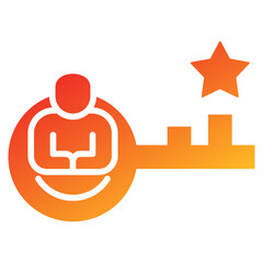 Key Person Glyph Gradient Icon