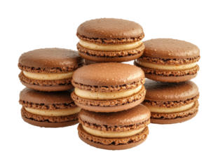 Decadent macarons & bakery delights. Isolated on transparent background, png.