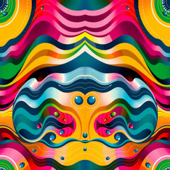 Obraz premium colorful abstract seamless pattern, staggered wave design