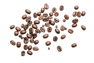 Fototapeta premium Coffee beans forming the shape of an arrow on a white background