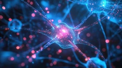 Artificial Intelligence Visualization with Electric Background
