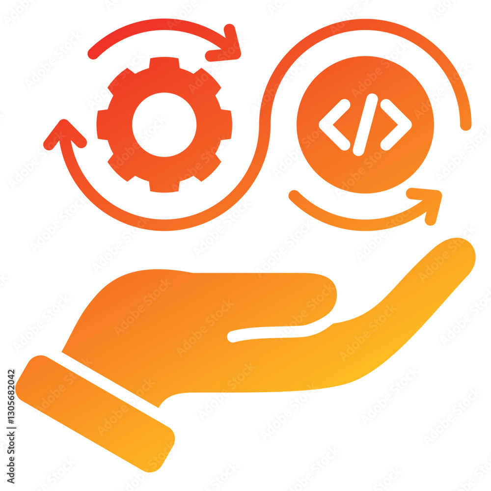 Poster continuous glyph gradient icon