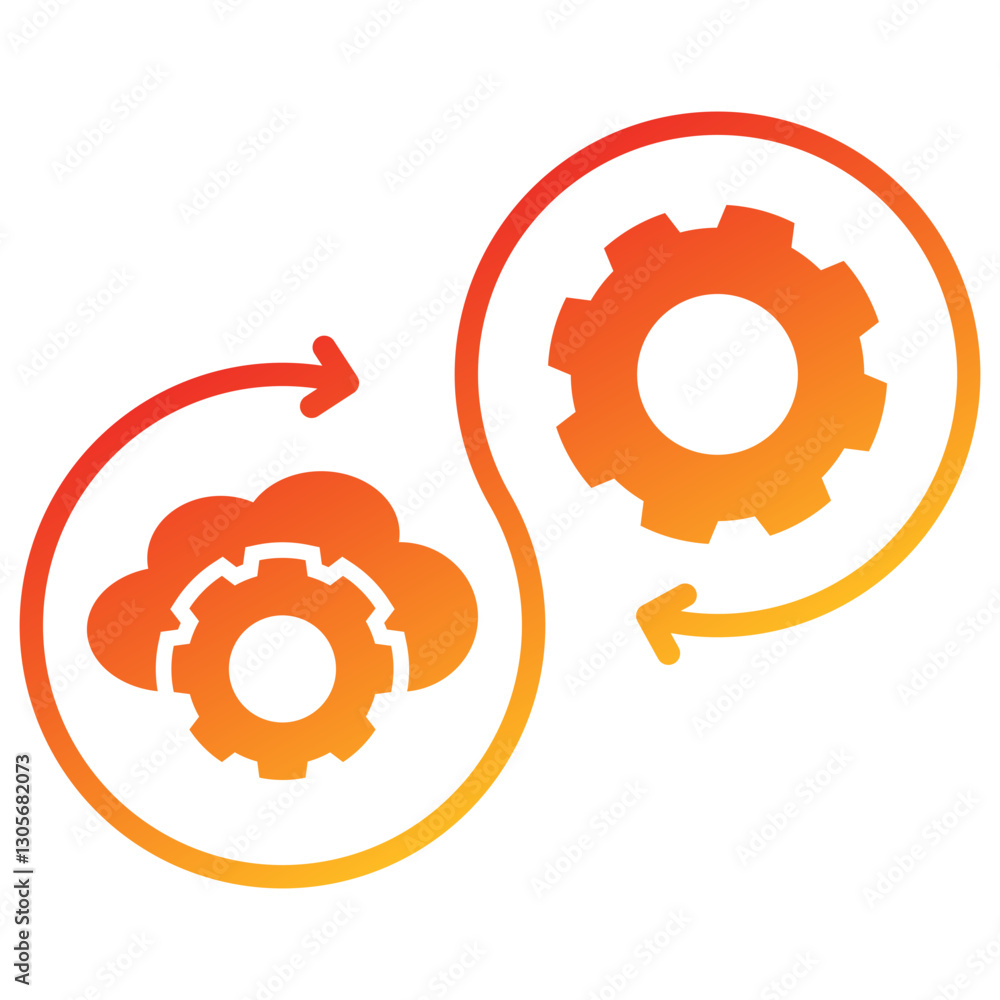 Poster devops glyph gradient icon
