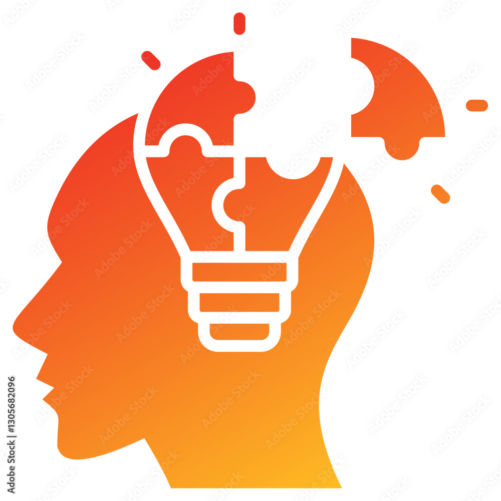 Poster Problem Solving Glyph Gradient Icon
