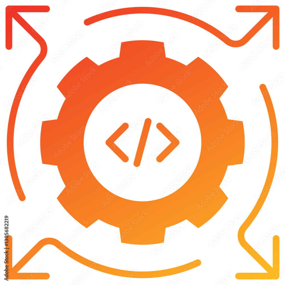 Poster devops glyph gradient icon