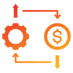 Efficiency Glyph Gradient Icon