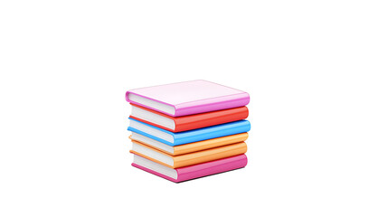 book stack 3D, colorful covers