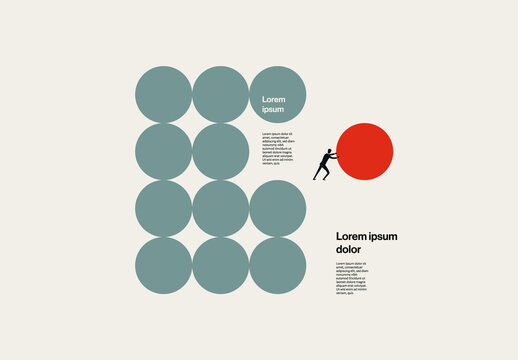 Think Different Infographics Template with Illustration.