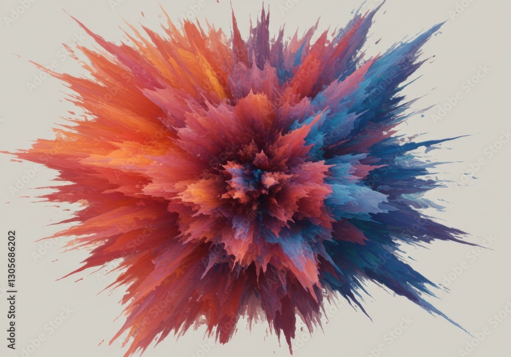 Poster vibrant abstract paint explosion with colorful dynamic burst pattern