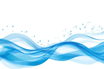 A series of overlapping, wavy blue shapes resembling ocean waves against a white background, creating a serene and abstract seascape.