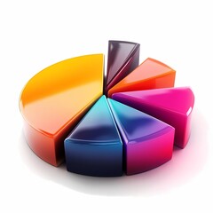 Obraz premium 3d pie chart on white background