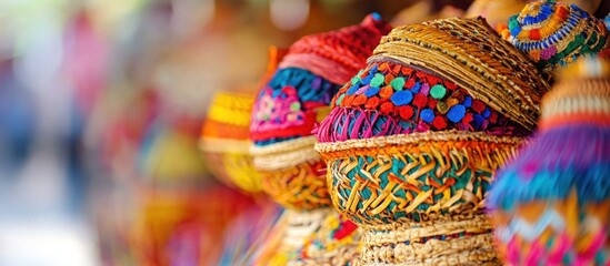 Vibrant Indonesian Handcrafted Baskets Displaying Traditional Artistry and Culture