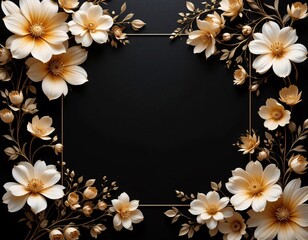 Flower frame with space for text