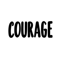 a minimalist illustration of the word "courage" displayed boldly vector illustration