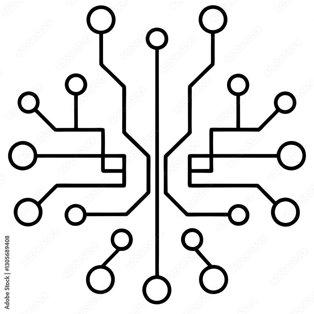 Aufkleber a complex and intricate circuit board design, symbolizing connectivity and technology vector illustr