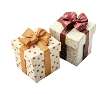 Celebration gift boxes - festive vibes. Isolated on transparent background, png.