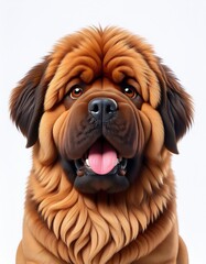 Obraz premium Cute fluffy dog portrait showcasing vibrant fur colors and expressive eyes