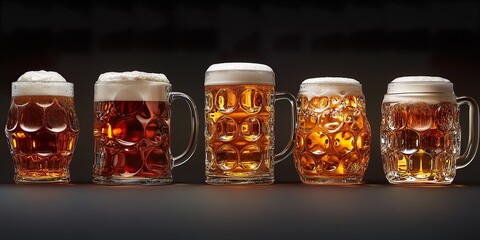 Full Beer Glasses Row
