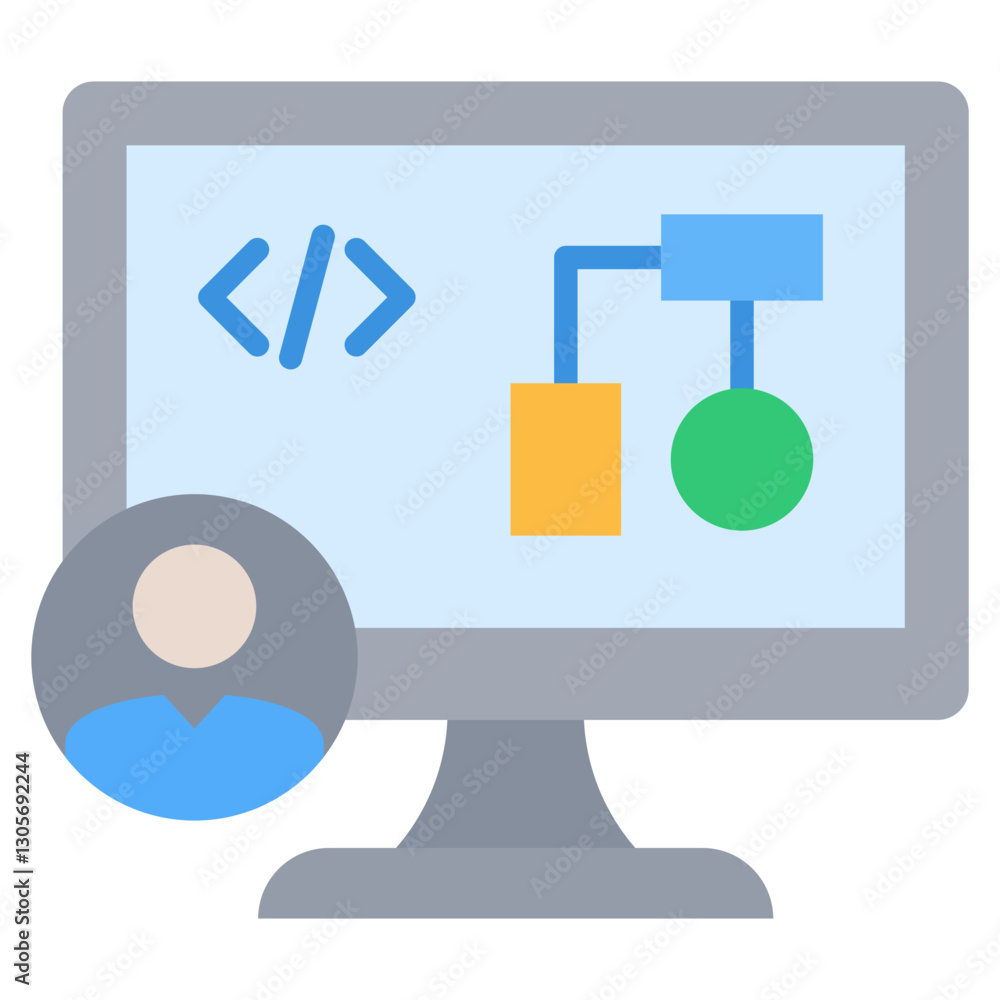 Poster software engineer flat icon
