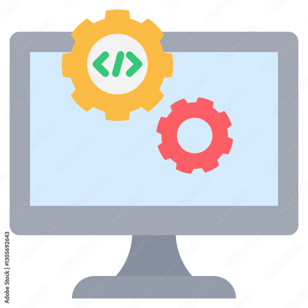 Poster software development flat icon
