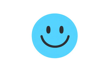 Blue sticky note with smiley isolated on white background 
