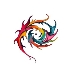 Colorful Swirl Abstract Design. Vibrant Gradient Graphic. Dynamic Shape. Modern Art. Generative AI.