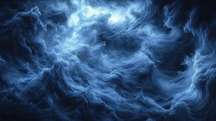 Obraz premium Abstract swirling dark blue clouds, ethereal cosmic scene, possible use digital art background