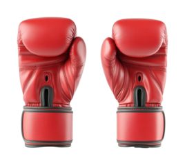 Boxing gloves action sports equipment. Isolated on transparent background, png.