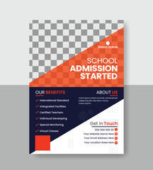 minimalist and modern flyer design for school admission or flyer design template for educational marketing