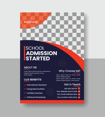 modern and minimal educational flyer design for school admission or flyer template for marketing